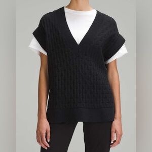 Lululemon Cable-Knit Relaxed-Fit Sweater Vest Black